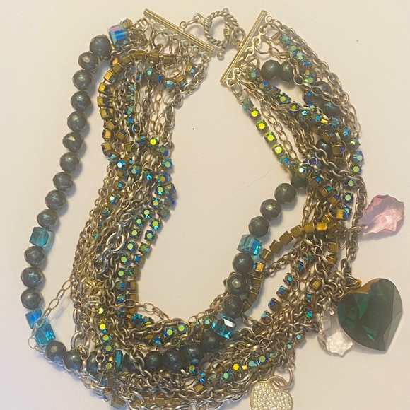 FNA Sterling Silver Multi Strand Crystal Necklace - Picture 8 of 13